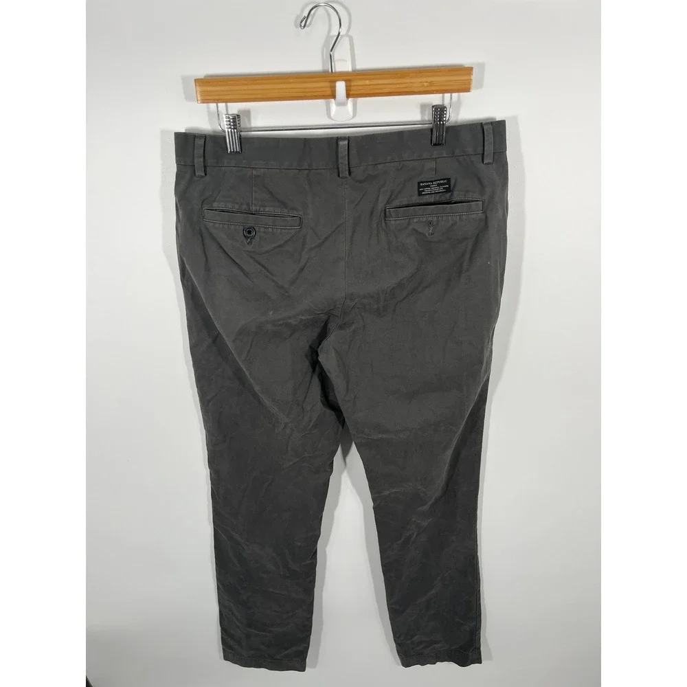 Banana Republic Fulton Chino Mens Pants 34x32 Green Mid Rise Dark Wash Office
